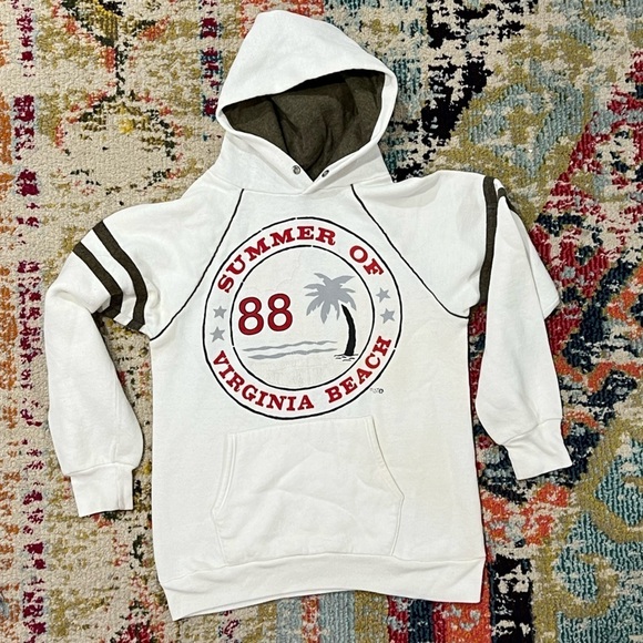 Vintage Virginia Beach Summer Virginia 1980s Hoodie Jumper Sweatshirt - Picture 1 of 8